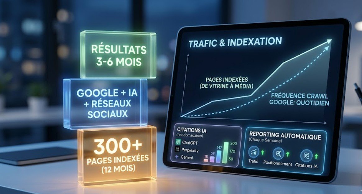 Résultats visibilité Google et IA