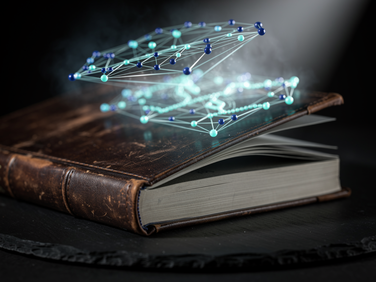 Graphe de connaissances de code en 2026 : constellation de nœuds reliant fichiers et fonctions pour l'IA