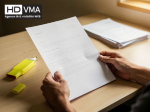 Emploi avec l'IA en 2026 : CV imprimé et surligneur sur un bureau, geste de personnalisation