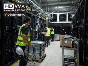 Chute des datacenters en Bourse : serveurs d'un centre de données en correction