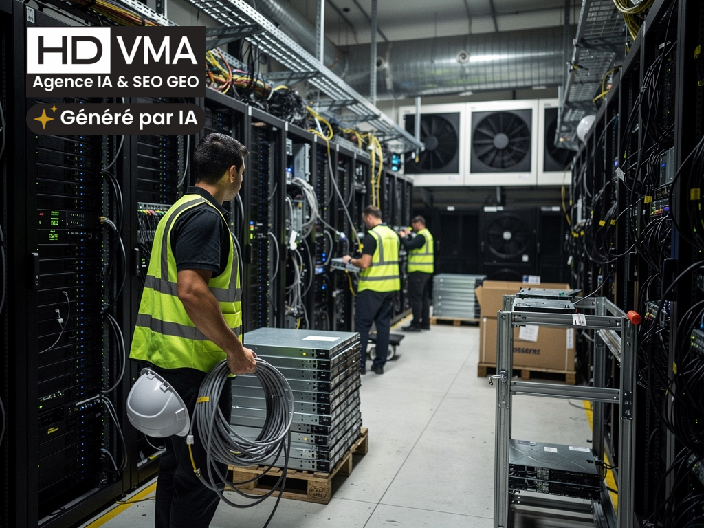 Chute des datacenters en Bourse : serveurs d'un centre de données en correction